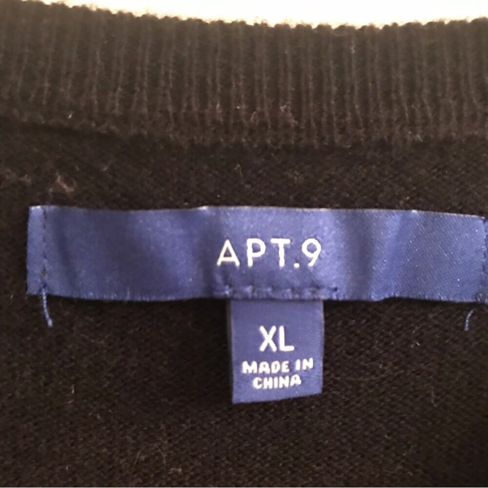 Apt. 9 Black floral long sleeve sweater Size XL - Picture 3 of 6